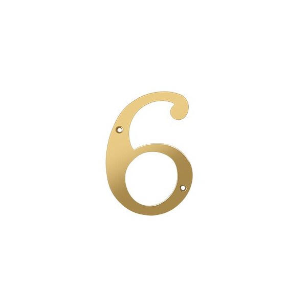 6 Numbers, Solid Brass, 10PK